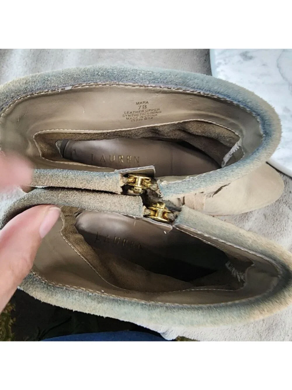 Lauren Ralph Lauren Shoes Womens Size 7 Tan Suede Boots *Read*